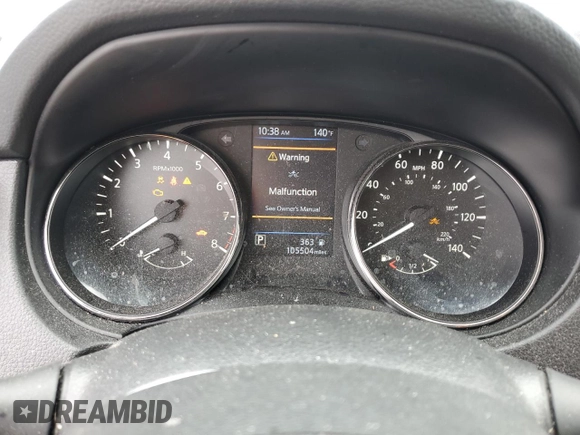 2020 Nissan Rogue S with VIN JN8AT2MT5LW042066, listed as a Copart auction lot 58563865 with 105,504 mi miles and Salvage title. Bid and sale history available at DreamBid. Image 9.