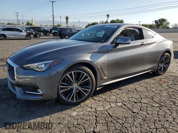2018 Infiniti Q60 Luxe with VIN JN1EV7EL8JM390331, listed as a Copart auction lot 57862095 with 54,676 mi miles and Salvage title. Bid and sale history available at DreamBid. Image 1.