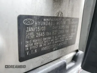 2003 Hyundai Santa Fe GLS with VIN KM8SC13D33U450903, listed as a Copart auction lot 48351575 with 150,319 mi miles and Salvage Title. Bid and sale history available at carsss.com. Image 13.