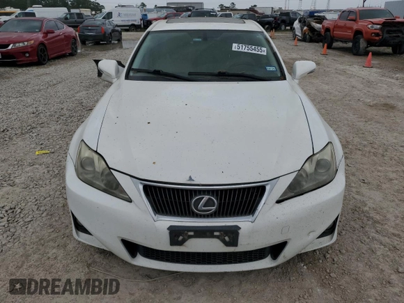 2012 Lexus IS 250 with VIN JTHBF5C28C5167519, listed as a Copart auction lot 51755455 with 265,040 mi miles and Salvage Title. Bid and sale history available at DreamBid. Image 5.