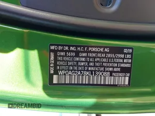 2019 Porsche Panamera GTS с VIN WP0AG2A78KL139088, выставлен на аукционе IAAI как лот 41643175 с пробегом 35 853 миль миль и . История ставок и продаж доступна на DreamBid. Изображение 9.