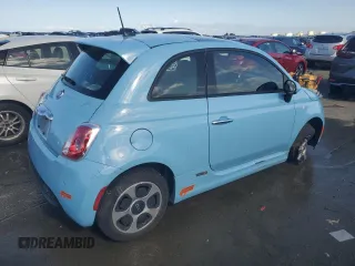 2017 FIAT 500e with VIN 3C3CFFGE8HT563364, listed as a Copart auction lot 45574865 with 49,281 mi miles and Salvage Title. Bid and sale history available at carsss.com. Image 3.