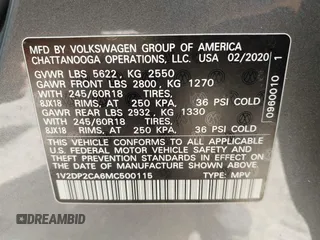 2021 Volkswagen Atlas SE with VIN 1V2DP2CA6MC500115, listed as a IAAI auction lot 42503213 with 49,898 mi miles and . Bid and sale history available at DreamBid. Image 9.