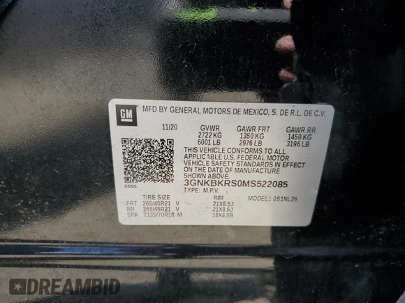 2021 Chevrolet Blazer RS z VIN 3GNKBKRS0MS522085, wystawiony jako Copart lot #53998135 z przebiegiem 37 961 mil mil oraz Szkoda całkowita • Salvage title. Historia ofert i sprzedaży dostępna na DreamBid. Obrazek 13.
