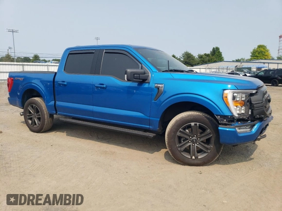 2021 Ford F-150 XL with VIN 1FTEW1EP7MFC02143, listed as a Copart auction lot 59140805 with 27,789 mi miles and Salvage title. Bid and sale history available at DreamBid. Image 4.