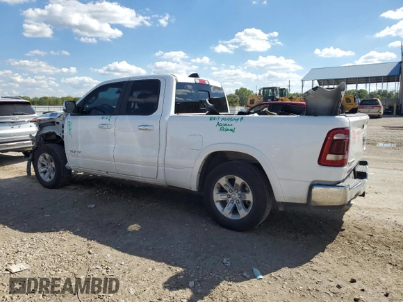 2020 Ram 1500 Laramie with VIN 1C6SRFDT2LN254099, listed as a Copart auction lot 73196044 with 109,635 mi miles and Salvage Title. Bid and sale history available at carsss.com. Image 2.