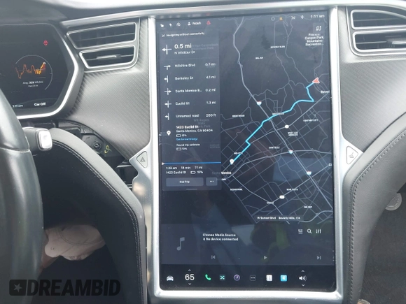 2017 Tesla Model S 60 with VIN 5YJSA1E12HF195965, listed as a IAAI auction lot 41946148 with 63,992 mi miles and . Bid and sale history available at DreamBid. Image 18.