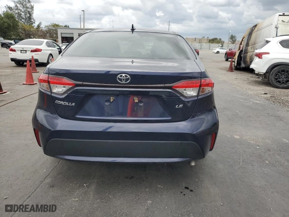 2021 Toyota Corolla LE with VIN JTDEPMAE3MJ166368, listed as a Copart auction lot 48190385 with 27,103 mi miles and Salvage Title. Bid and sale history available at carsss.com. Image 6.