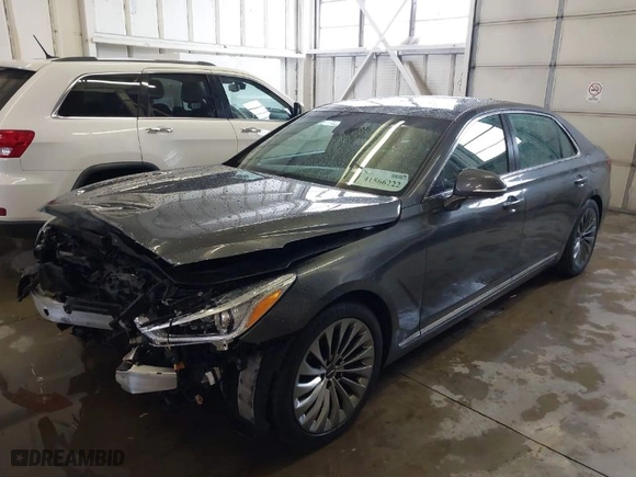 2019 Genesis G90 5.0L Ultimate with VIN KMHG54JH5KU050718, listed as a IAAI auction lot 41566222 with 64,095 mi miles. Bid and sale history available at carsss.com. Image 2.
