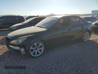 2005 BMW 5 Series 525i with VIN WBANA53555B168006, listed as a Copart auction lot 44004345 with 191,255 mi miles and Salvage Title. Bid and sale history available at carsss.com. Image 1.