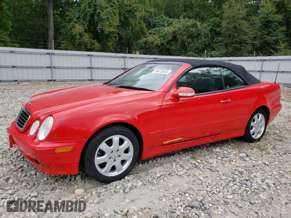 2002 Mercedes-Benz CLK 320/430 with VIN WDBLK65G02T114516, listed as a Copart auction lot 70672914 with 51,844 mi miles and Salvage Title. Bid and sale history available at DreamBid. Image 1.