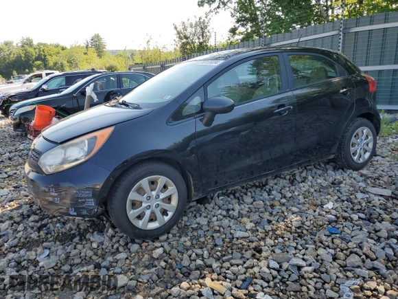 2014 Kia Rio LX with VIN KNADM5A35E6406188, listed as a Copart auction lot 60155034 with 119,789 mi miles and Salvage Title. Bid and sale history available at carsss.com. Image 1.
