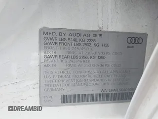 2016 Audi allroad Premium Plus with VIN WA1UFAFL5GA010559, listed as a IAAI auction lot 41918324 with 138,499 mi miles. Bid and sale history available at carsss.com. Image 9.