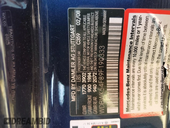 2009 Mercedes-Benz SLK-Class 3.0L with VIN WDBWK54F89F190333, listed as a Copart auction lot 47144815 with 93,222 mi miles and Salvage Title. Bid and sale history available at carsss.com. Image 12.