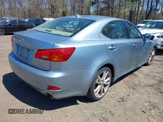 2007 Lexus IS with VIN JTHBK262775050123, listed as a IAAI auction lot 42071853 with 169,479 mi miles. Bid and sale history available at carsss.com. Image 4.
