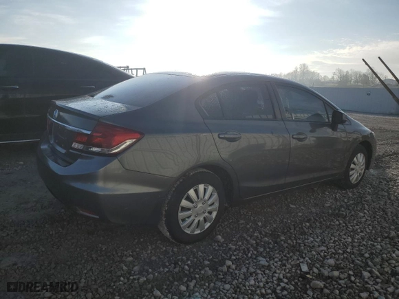 2013 Honda Civic Sdn LX with VIN 19XFB2F58DE058387, listed as a Copart auction lot 50608665 with 186,306 mi miles and Salvage Title. Bid and sale history available at carsss.com. Image 3.