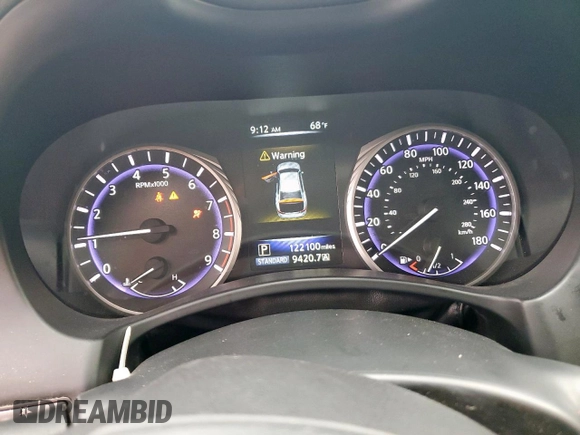 2017 Infiniti Q50 Premium with VIN JN1EV7AP5HM744552, listed as a Copart auction lot 53036705 with 122,100 mi miles and Salvage Title. Bid and sale history available at carsss.com. Image 9.