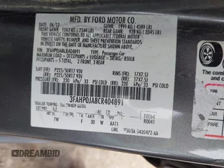 2012 Ford Fusion SEL с VIN 3FAHP0JA8CR404891, выставлен на аукционе IAAI как лот 42139048 с пробегом 169 262 миль миль и . История ставок и продаж доступна на DreamBid. Изображение 9.