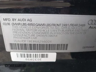 2006 Audi A4 2.0T z VIN WAUDF78E86A256024, wystawiony jako IAAI lot #41958250 z przebiegiem 118 448 mil mil oraz . Historia ofert i sprzedaży dostępna na DreamBid. Obrazek 9.