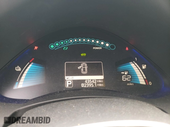 2016 Nissan LEAF S with VIN 1N4BZ0CP1GC311250, listed as a Copart auction lot 63295343 with 43,542 mi miles. Bid and sale history available at carsss.com. Image 9.