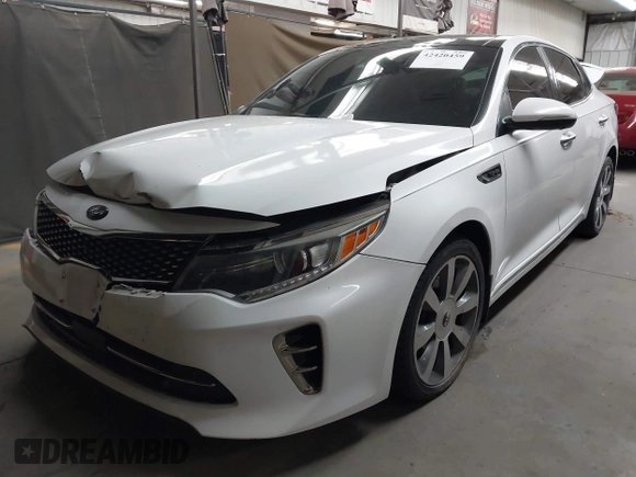 2016 Kia Optima SXL Turbo with VIN 5XXGV4L29GG075339, listed as a IAAI auction lot 42420459 with 122,294 mi miles and . Bid and sale history available at DreamBid. Image 2.