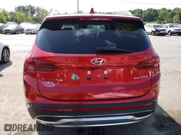 2023 Hyundai Santa Fe Hybrid SEL Premium with VIN 5NMS3DA13PH001846, listed as a Copart auction lot 67312624 with 21,196 mi miles and Salvage Title. Bid and sale history available at carsss.com. Image 6.