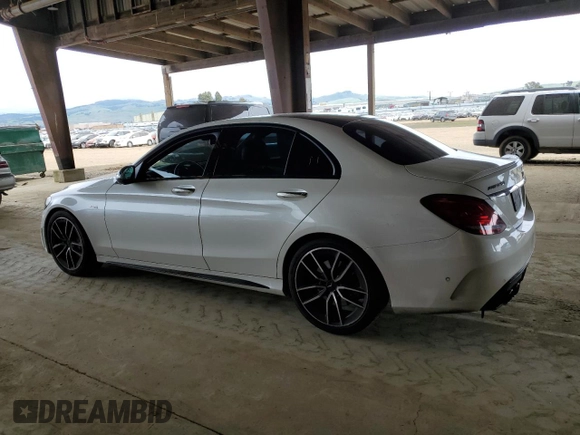 2020 Mercedes-Benz C 43 AMG with VIN 55SWF6EB6LU332227, listed as a Copart auction lot 46474325 with 93,148 mi miles and Salvage Title. Bid and sale history available at carsss.com. Image 2.