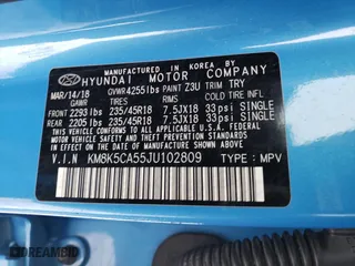 2018 Hyundai Kona Ultimate with VIN KM8K5CA55JU102809, listed as a Copart auction lot 44889365 with 55,106 mi miles and Salvage Title. Bid and sale history available at carsss.com. Image 14.
