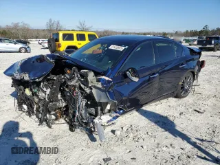 2021 Infiniti Q50 Red Sport 400 with VIN JN1FV7DR0MM880776, listed as a Copart auction lot 41428985 with 37,977 mi miles and Salvage title. Bid and sale history available at DreamBid. Image 1.