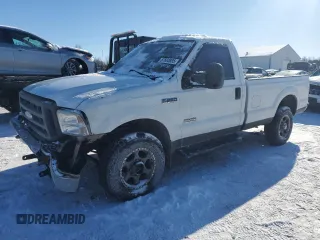 2005 Ford F-250 XL with VIN 1FTSF21P45EC86041, listed as a Copart auction lot 87603895 with 162,299 mi miles and Salvage Title. Bid and sale history available at DreamBid. Image 1.
