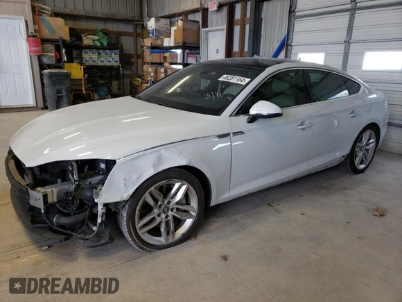 2019 Audi A5 Sportback Premium Plus with VIN WAUBNCF5XKA008292, listed as a Copart auction lot 46281164 with 64,302 mi miles. Bid and sale history available at carsss.com. Image 1.