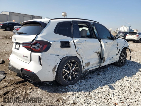 2022 BMW X3 M40i with VIN 5UX83DP03N9K37297, listed as a Copart auction lot 48956625 with 28,165 mi miles and Salvage Title. Bid and sale history available at DreamBid. Image 3.