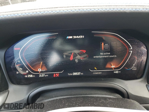 2022 BMW 3 Series M340i xDrive with VIN 3MW5U9J06N8C77498, listed as a Copart auction lot 50289925 with 39,537 mi miles and Salvage Title. Bid and sale history available at carsss.com. Image 9.