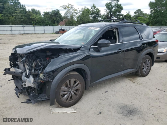 2023 Nissan Pathfinder SV with VIN 5N1DR3BA8PC267356, listed as a Copart auction lot 68191064 with 26,191 mi miles and Salvage Title. Bid and sale history available at carsss.com. Image 1.