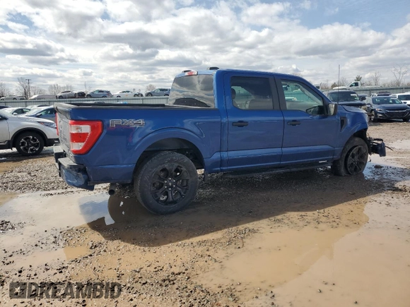 2022 Ford F-150 XL with VIN 1FTEW1EP3NFA76820, listed as a Copart auction lot 52161725 with 32,265 mi miles and Salvage Title. Bid and sale history available at carsss.com. Image 3.