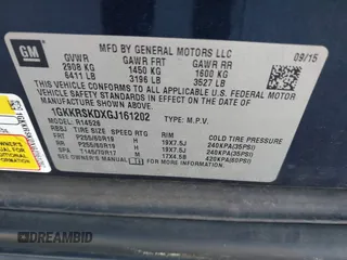 2016 GMC Acadia SLT with VIN 1GKKRSKDXGJ161202, listed as a IAAI auction lot 41887851 with 149,839 mi miles. Bid and sale history available at carsss.com. Image 9.