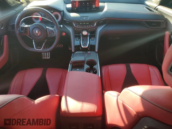 2022 Acura TLX w/A-Spec Package with VIN 19UUB5F57NA003556, listed as a Copart auction lot 82908574 with 2,266 mi miles and Non repairable. Bid and sale history available at DreamBid. Image 8.