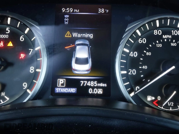 2019 Infiniti Q50 3.0t LUXE with VIN JN1EV7AP4KM513651, listed as a IAAI auction lot 41357173 with 77,485 mi miles. Bid and sale history available at carsss.com. Image 7.