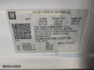 2018 Chevrolet Traverse LT Cloth with VIN 1GNERGKW8JJ147739, listed as a IAAI auction lot 42005332 with 104,373 mi miles. Bid and sale history available at carsss.com. Image 9.