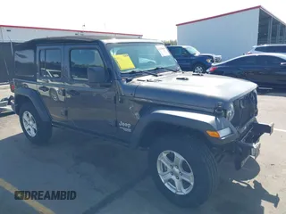 2020 Jeep Wrangler Unlimited Sport Altitude with VIN 1C4HJXDG7LW215344, listed as a IAAI auction lot 41924460 with 51,802 mi miles and . Bid and sale history available at DreamBid. Image 1.
