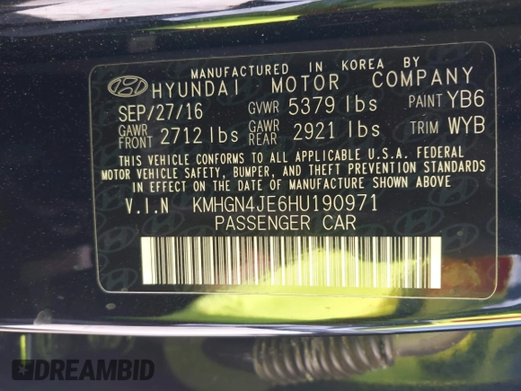 2017 Genesis G80 3.8L z VIN KMHGN4JE6HU190971, wystawiony jako IAAI lot #42195436 z przebiegiem 84 598 mil mil oraz . Historia ofert i sprzedaży dostępna na DreamBid. Obrazek 9.