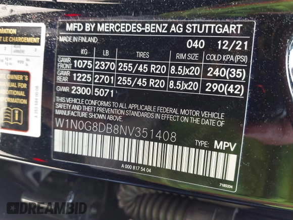 2022 Mercedes-Benz GLC 300 z VIN W1N0G8DB8NV351408, wystawiony jako IAAI lot #42396472 z przebiegiem 61 766 mil mil oraz . Historia ofert i sprzedaży dostępna na DreamBid. Obrazek 9.