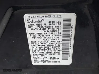 2006 Nissan Murano SL with VIN JN8AZ08T06W411157, listed as a IAAI auction lot 41957424 with 121,902 mi miles. Bid and sale history available at carsss.com. Image 9.
