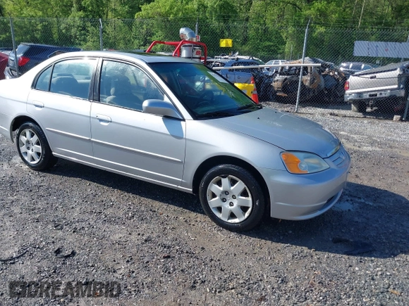 2001 Honda Civic EX with VIN 2HGES26701H506314, listed as a IAAI auction lot 42153550 with 326,151 mi miles. Bid and sale history available at carsss.com. Image 1.