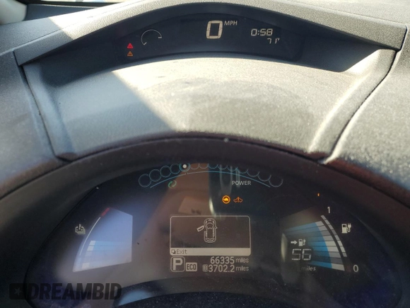 2015 Nissan LEAF SV with VIN 1N4AZ0CPXFC334701, listed as a Copart auction lot 41780655 with 66,335 mi miles and Salvage Title. Bid and sale history available at carsss.com. Image 9.