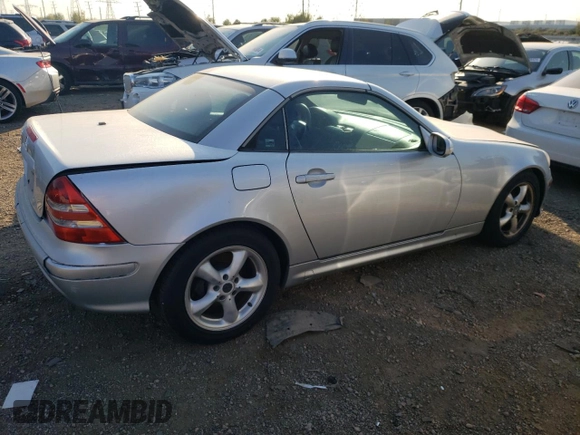 2001 Mercedes-Benz SLK-Class with VIN WDBKK65F31F207109, listed as a Copart auction lot 75494174 with Not Provided miles and Salvage Title. Bid and sale history available at carsss.com. Image 3.