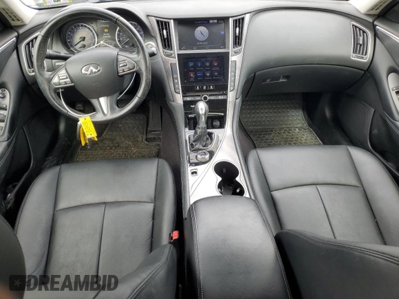 2017 Infiniti Q50 2.0t with VIN JN1CV7AR7HM681897, listed as a Copart auction lot 46796305 with 89,853 mi miles and Salvage Title. Bid and sale history available at carsss.com. Image 8.