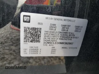 2021 Chevrolet Tahoe Commercial with VIN 1GNSCLED0MR362867, listed as a Copart auction lot 60454365 with 41,520 mi miles and Salvage title. Bid and sale history available at DreamBid. Image 13.