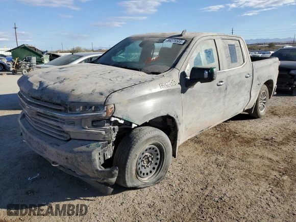 2021 Chevrolet Silverado 1500 High Country with VIN 3GCUYHED0MG155282, listed as a Copart auction lot 89275505 with 0 mi miles and Salvage Title. Bid and sale history available at carsss.com. Image 1.
