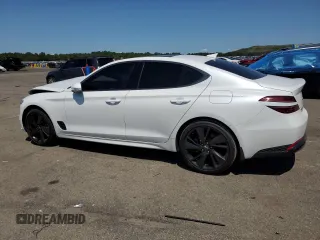 2023 Genesis G70 2.0T with VIN KMTG34TA8PU134275, listed as a Copart auction lot 63462324 with 8,017 mi miles and Salvage Title. Bid and sale history available at carsss.com. Image 2.